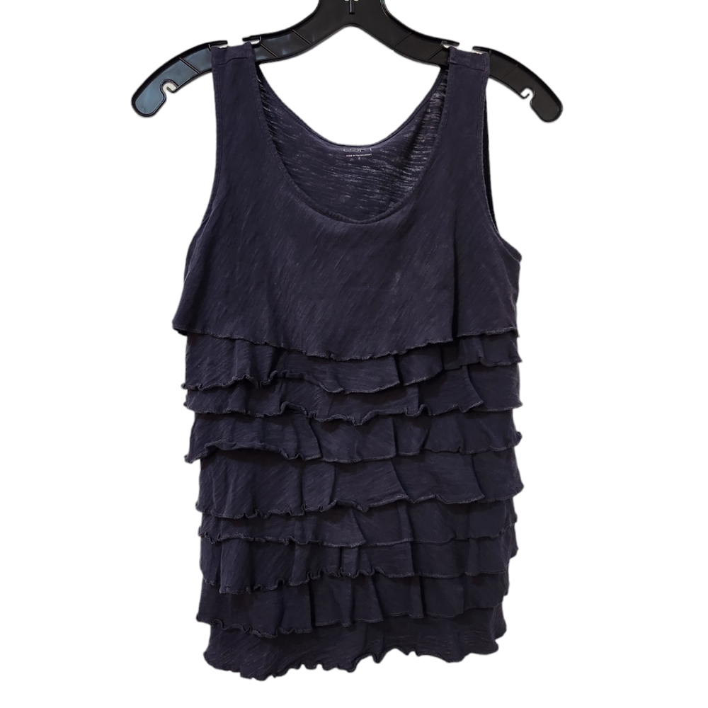 Ann Taylor Loft Layered Blouse Navy Blue